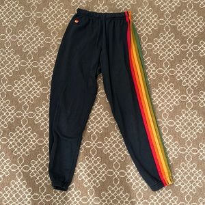 Aviator Nation 5 Stripe sweatpants in navy size S
